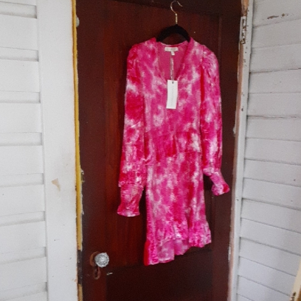 LoveShackFancy Pink Tie-Dye Mini Dress NWT XS